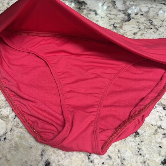 NWT Lauren Ralph Lauren 16 Fold-Over Wide-Band Bikini Swim Bottoms Dark Pink - Picture 11 of 11